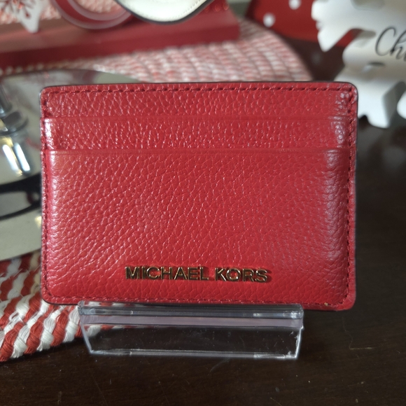 LIKE NEW Michael Kors Navy/Red/White Crossbody Wallet Cardcase - Picture 6 of 12